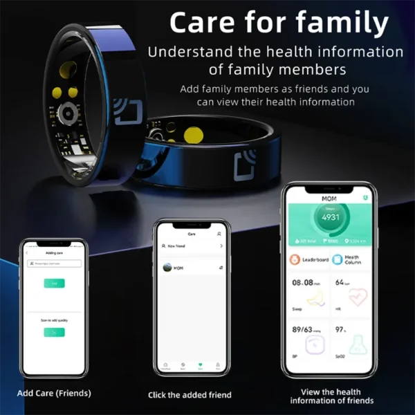 Yini R10 Smart Couple Ring with AuraSync – Wellness & Connection in One - Image 2