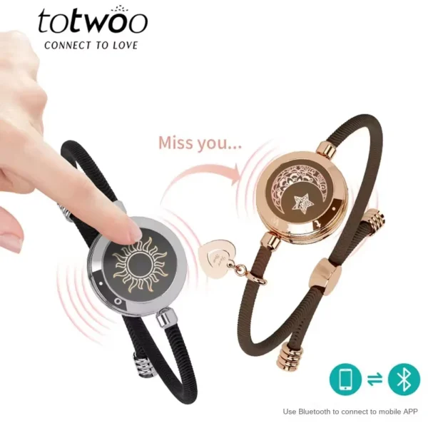 Totwoo Love Bracelets for Couples – Sun & Moon Design with Touch, Light & Vibration to Deepen Your Bond