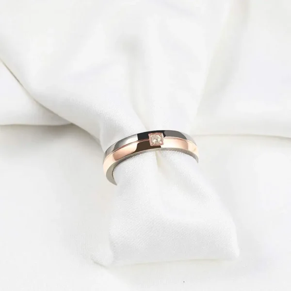 Tigrade Titanium Rings for Women 4mm Couple Engagement Wedding Bands Man CZ Inlaid Size 5 to Size 12 Custom Engraving For Lover - Image 4