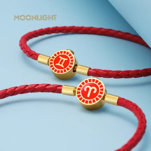 MOONLIGHT 12 Constellation Charm Bracelet Braided Leather Bracelet Leo Aries Gemini Taurus Libra Couple Accessories Jewelry Gift - Image 4