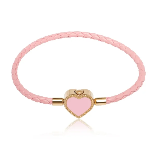 MOONLIGHT Fashion Jewelry Heart Shape Bracelets For Women Pink Red Genuine Braided Leather Bracelet Wedding Party Jewelry Gift - Image 6