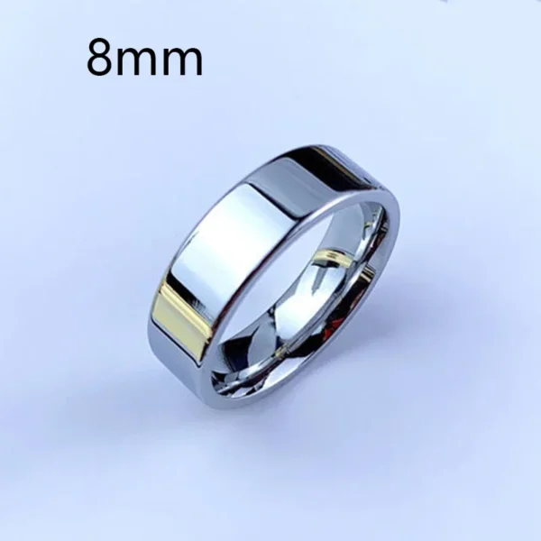 6/8mm Smooth Customized Stainless Steel Silver Color Ring for Women Men Custom Engrave Name Logo Lover Couple Charm Jewelry Gift - Image 2