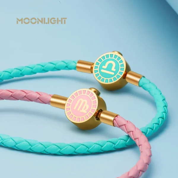 MOONLIGHT 12 Constellation Charm Bracelet Braided Leather Bracelet Leo Aries Gemini Taurus Libra Couple Accessories Jewelry Gift - Image 2