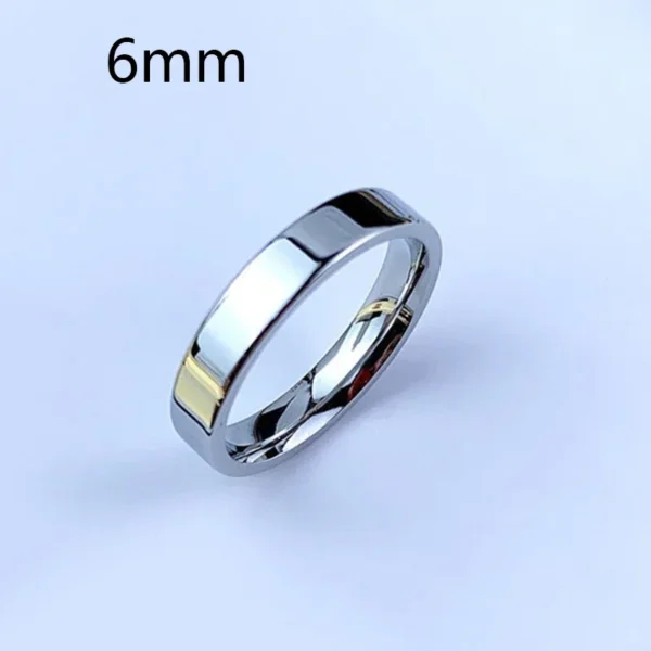 6/8mm Smooth Customized Stainless Steel Silver Color Ring for Women Men Custom Engrave Name Logo Lover Couple Charm Jewelry Gift - Image 3