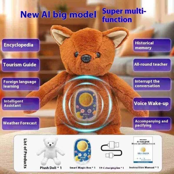 Amourloop AI Companion Bear – Smart Plush Toy for Long Distance Couples with Touch & Voice Connection - Image 3