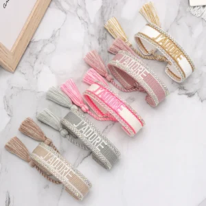 Woven Crystal Friendship Bracelets Stackable Jewelry Summer Beach Holiday Vibes