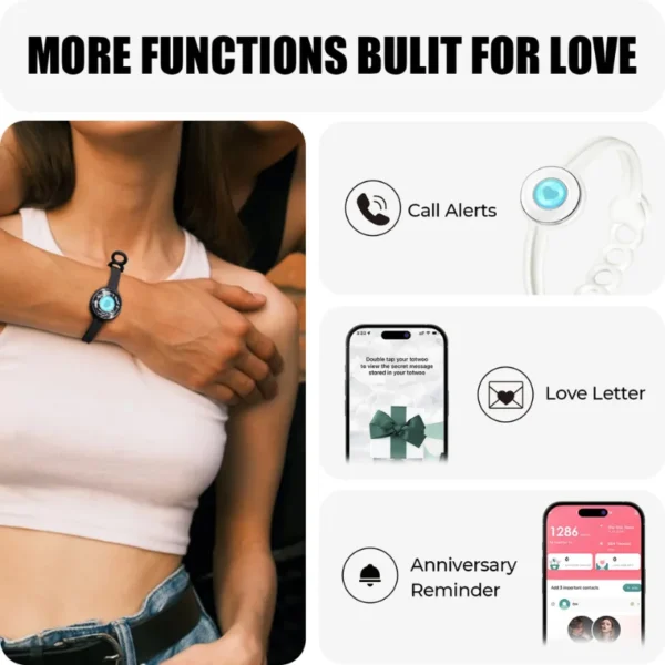 Totwoo Romantic Bluetooth Bracelets for Couples – The Perfect Birthday or Anniversary Gift to Strengthen Your Bond - Image 3